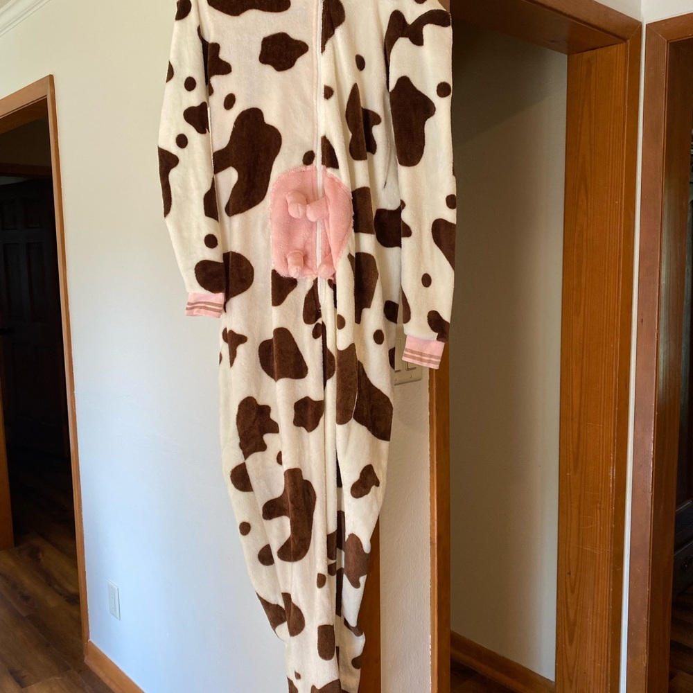 Cow Print Adult One Piece Pajama
